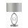 Tischlampe Metall Stoff 53 cm in Chrom Silber E27