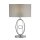 Tischlampe Metall Stoff 53 cm in Chrom Silber E27