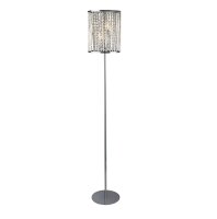 Stehleuchte Kristall Metall H: 152 cm Chrom Klar 2x E14