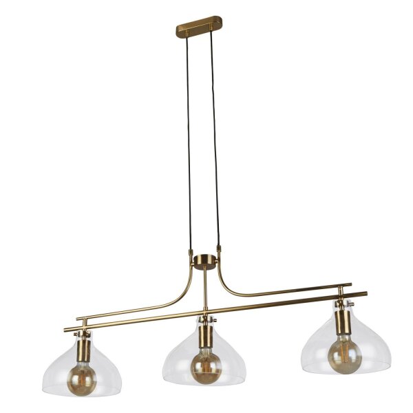 Billardleuchte Vintage 3-flammig B: 110 cm E27 in Messing
