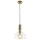 Hängelampe Glas Metall Ø 25 cm in Messing Klar E27 Vintage