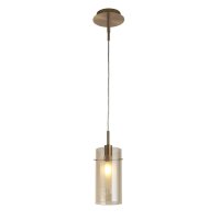 Pendelleuchte Glas E14 D: 13 cm in Messing Champagner