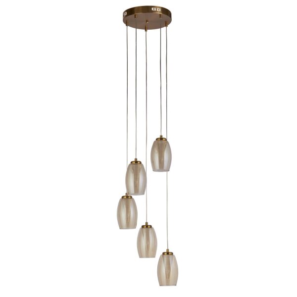 LED Hängeleuchte Ø 35 cm H: max. 1,5 m Bronze Creme 3000 K