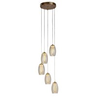 LED Hängeleuchte Ø 35 cm H: max. 1,5 m Bronze...