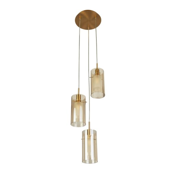 Pendelleuchte 3-flammig E14 D: 26 cm Glas Metall Modern