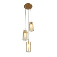 Pendelleuchte 3-flammig E14 D: 26 cm Glas Metall Modern