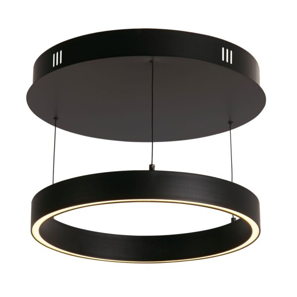 LED Pendelleuchte Metall Schwarz rund Ø 44 cm Ring