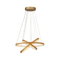 LED Hängeleuchte rund Bambus verstellbare Ringe...