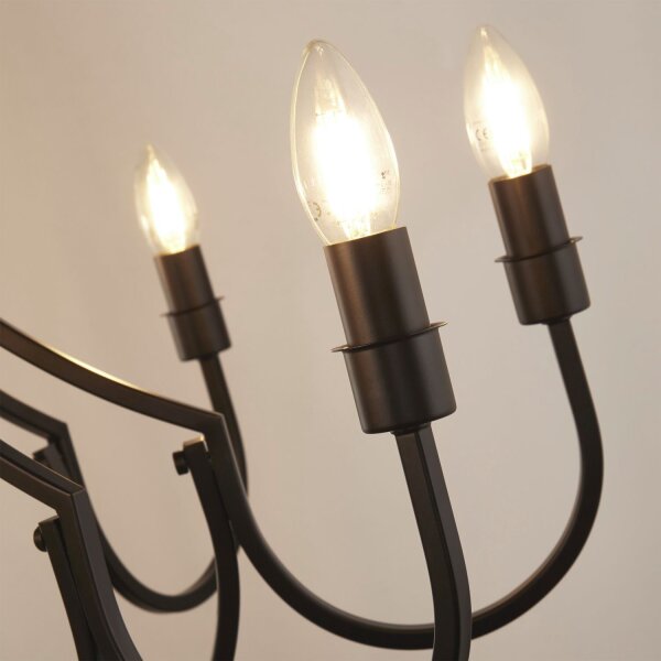 Kronleuchter Metall Ø 75 cm 8-flammig E14 Schwarz Rustikal