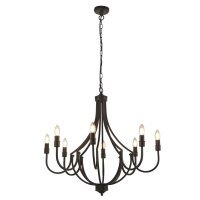 Kronleuchter Metall Ø 75 cm 8-flammig E14 Schwarz...
