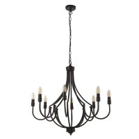 Kronleuchter Metall Ø 75 cm 8-flammig E14 Schwarz...