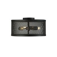 Deckenleuchte Metall rund &Oslash; 45 cm 3x E27 Schwarz...