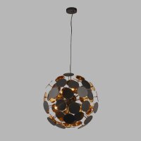 Hängeleuchte rund Ø 54 cm Metall Schwarz Gold...