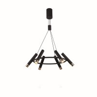 LED Hängeleuchte rund D: 70 cm in Schwarz Gold...
