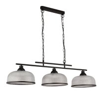 Hängelampe Schwarz Klar B: 99 cm 3-flammig E27 Glas...