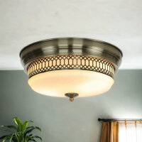 Deckenlampe Badezimmer Ø 35 cm IP44 Messing Antik...