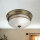 Deckenlampe Badezimmer Ø 35 cm IP44 Messing Antik Weiß 2x E27