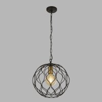 Hängelampe E27 Ø 31,5 cm in Schwarz Gold...