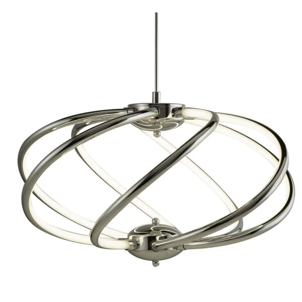 LED Hängelampe Metall D: 51 cm Chrom Weiß 3000 K 2417 lm