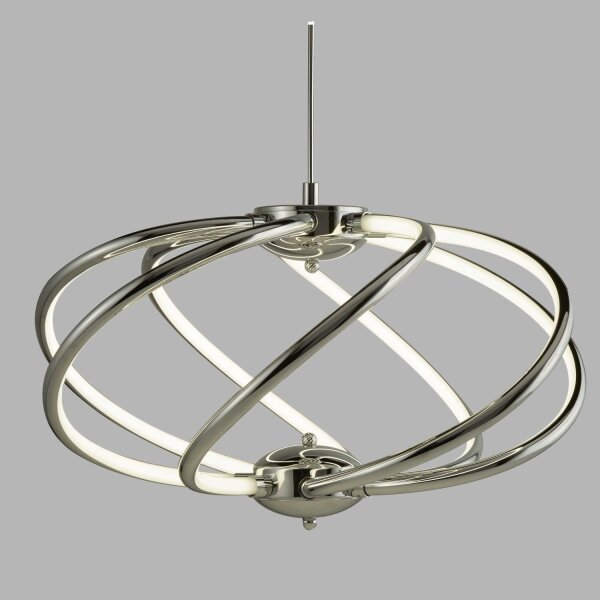 LED Hängelampe Metall D: 51 cm Chrom Weiß 3000 K 2417 lm
