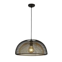 H&auml;ngeleuchte Metall E27 D: 45,5 cm in Schwarz Gold