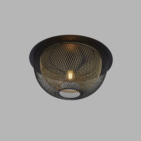 Deckenleuchte Schwarz Gold rund Ø 40 cm E27 Metall