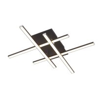 LED Deckenlampe 3000 K warmwei&szlig; Schwarz matt Chrom
