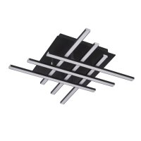 LED Deckenleuchte Metall B: 45,5 cm Schwarz Chrom 3000 K
