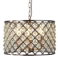 Pendelleuchte Kristall Ø 38 cm 3x E14 in Kupfer antik