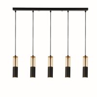 Hängeleuchte 5-flammig B: 93,5 cm Schwarz Bernstein...