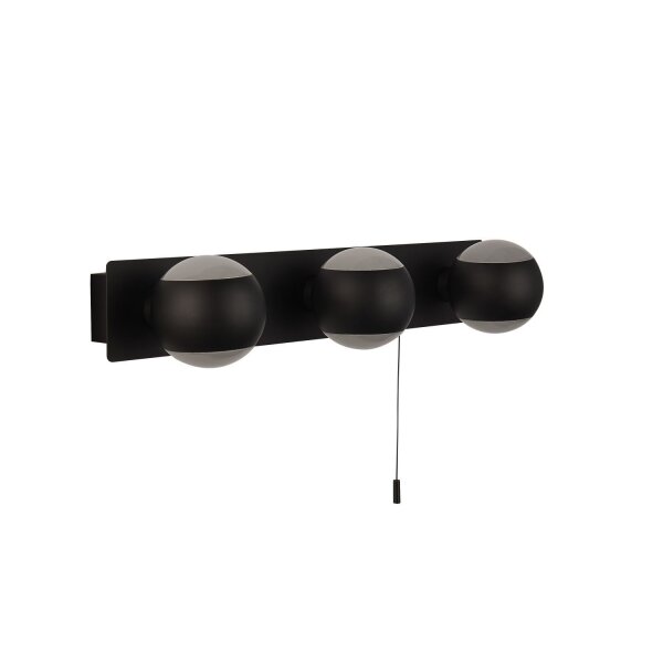 Wandlampe Up Down mit Schalter IP44 3x G9 Schwarz Weiß Bad