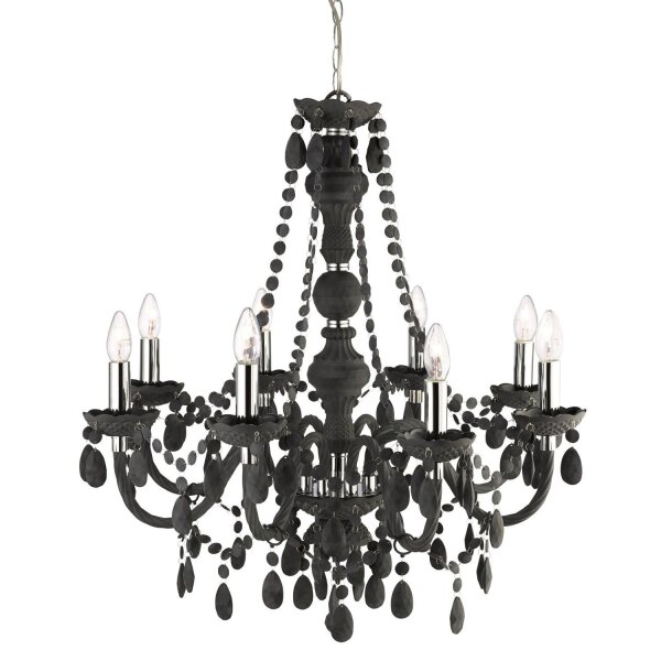 Kronleuchter Grau Ø 74 cm Glas Kristall 8x E14