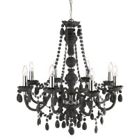 Kronleuchter Grau &Oslash; 74 cm Glas Kristall 8x E14