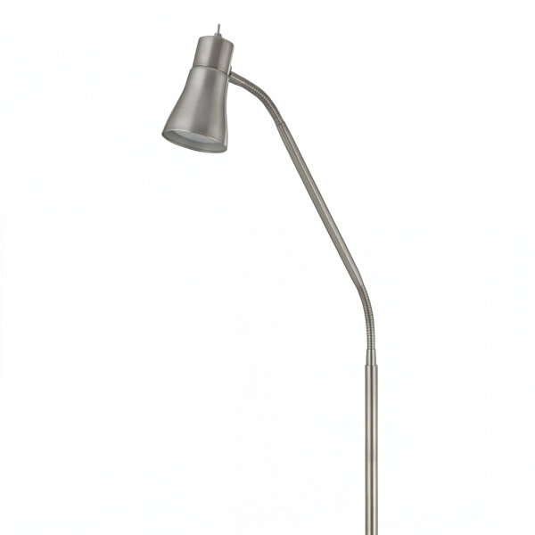 Stehleuchte Metall 133-167 cm verstellbar in Silber GU10