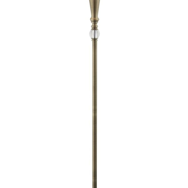 Stehleuchte Messing Antik Natur 165 cm E27 Metall Stoff