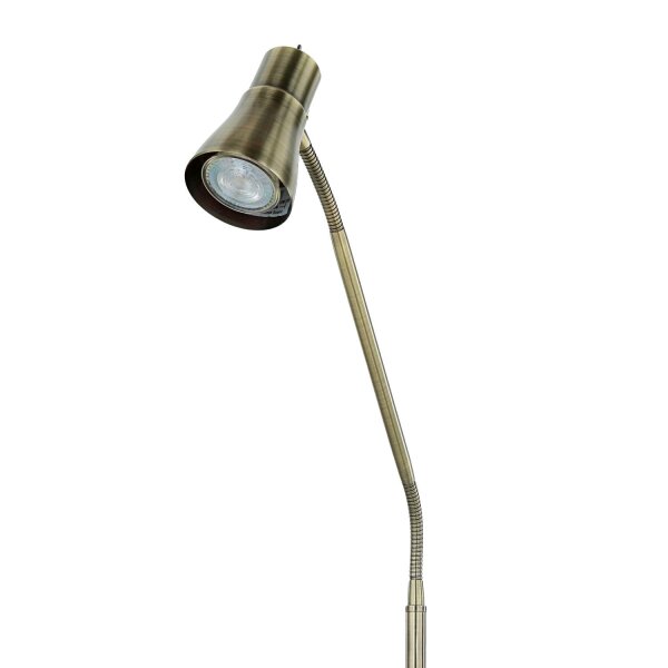 Stehleuchte Messing Antik GU10 133-167 cm verstellbar Metall