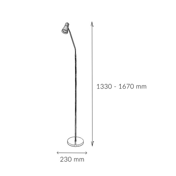 Stehleuchte Messing Antik GU10 133-167 cm verstellbar Metall