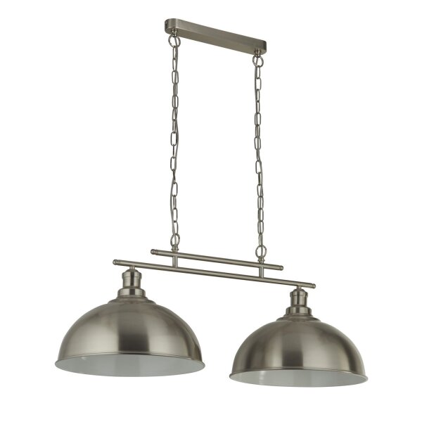 Hängeleuchte Metall B: 81,5 cm in Silber 2-flammig E27