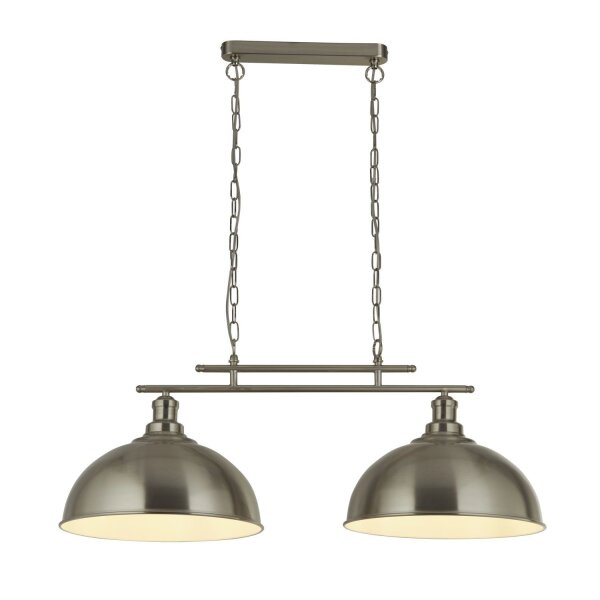 Hängeleuchte Metall B: 81,5 cm in Silber 2-flammig E27
