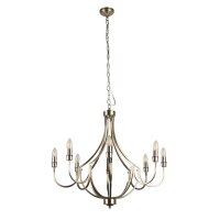 Kronleuchter Rustikal Ø 75 cm in Silber matt 8x E14