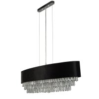 Hängeleuchte Schwarz B: 100 cm H: max. 1,5 m Stoff...