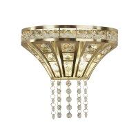 Wandleuchte Kristall in Messing Klar B: 25 cm Art...