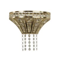 Wandleuchte Kristall in Messing Klar B: 25 cm Art...