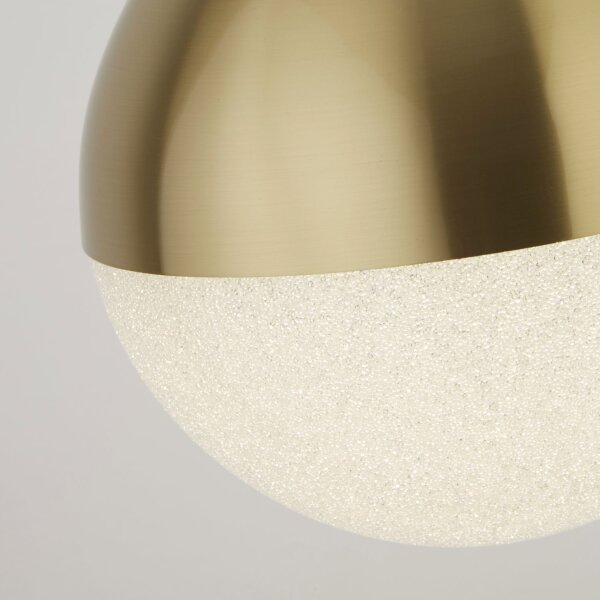 LED Pendelleuchte Kugel Ø 25 cm H: max. 1,5 cm Glas Metall