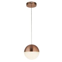 LED Hängelampe Kupfer Ø 25 cm rund Glas...