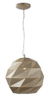 H&auml;ngelampe in Gold Metallic E27 D: 32 cm Metall Modern