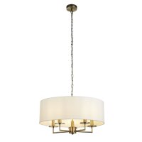 Hängelampe Stoff Metall Ø 55 cm 5x E14 in...