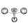Deckenlampe 3-flammig Chrom Rauchgrau G9 Glas Metall