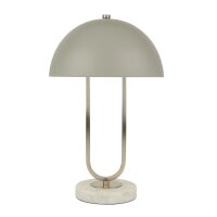 Tischlampe Grau Weiß 40,5 cm hoch Ø 25 cm G9...