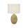 Tischlampe Keramik Stoff E27 45 cm Ø 28 cm Gold Creme-Weiß